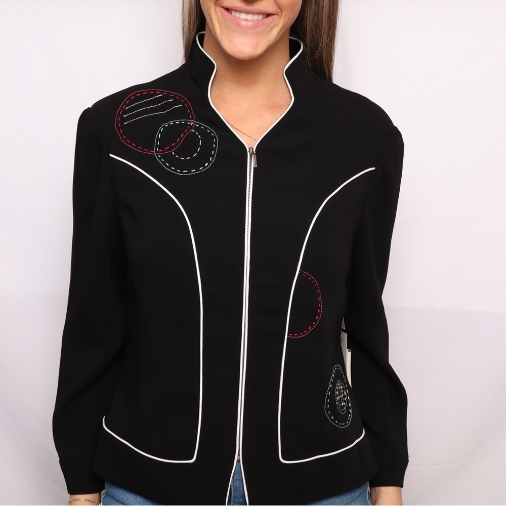 NWT! Canvasbacks Black Jacket with Embroidered Accents